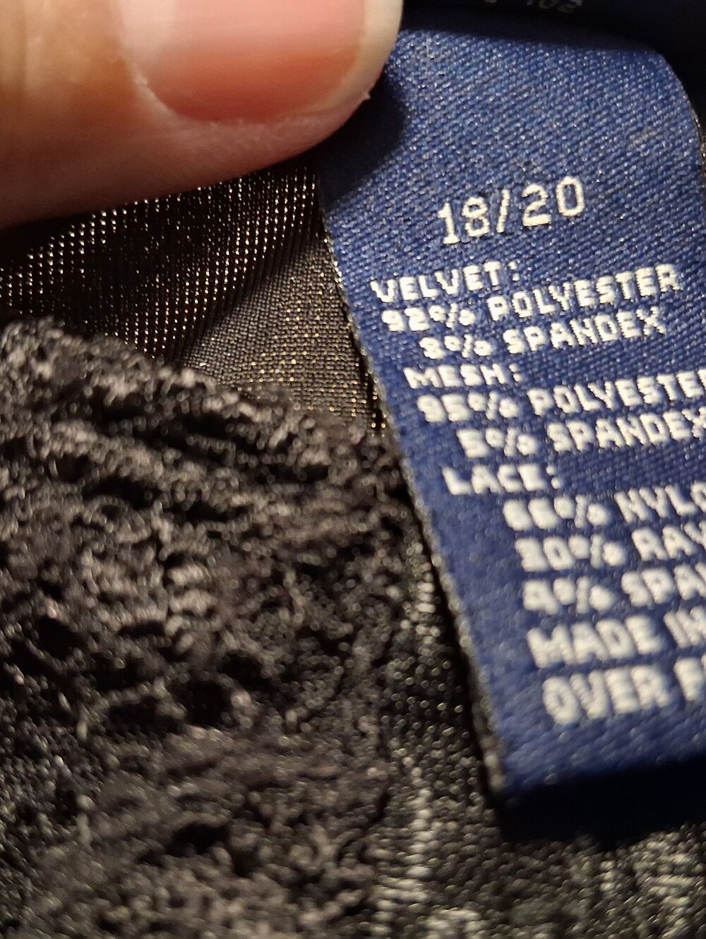 Venezia Women's Black Lace & Velvet Panel Tank Top - Picture 3 of 8